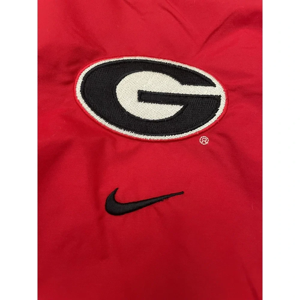 Vintage Y2K Nike Georgia Bulldogs UGA Center Swoosh Windbreaker Pullover XL Red